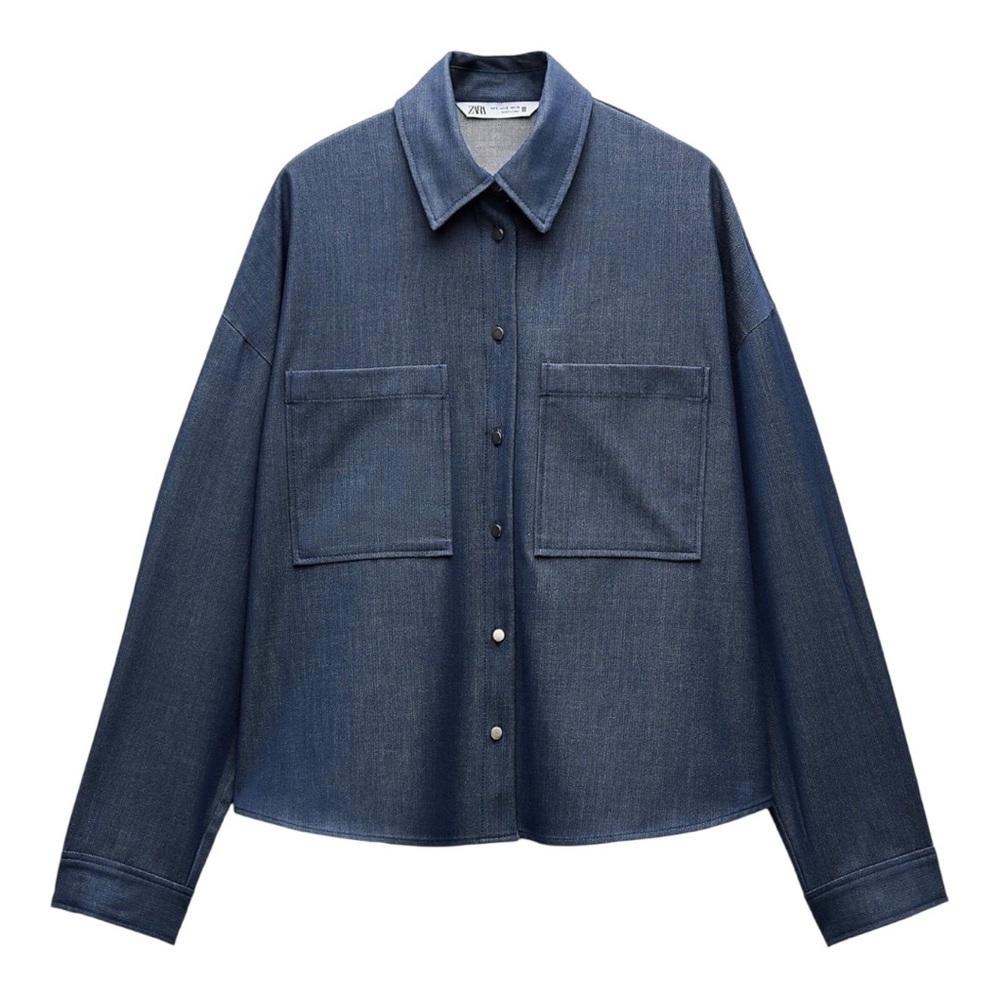 Zara Women's Dark Blue Jean Jacket